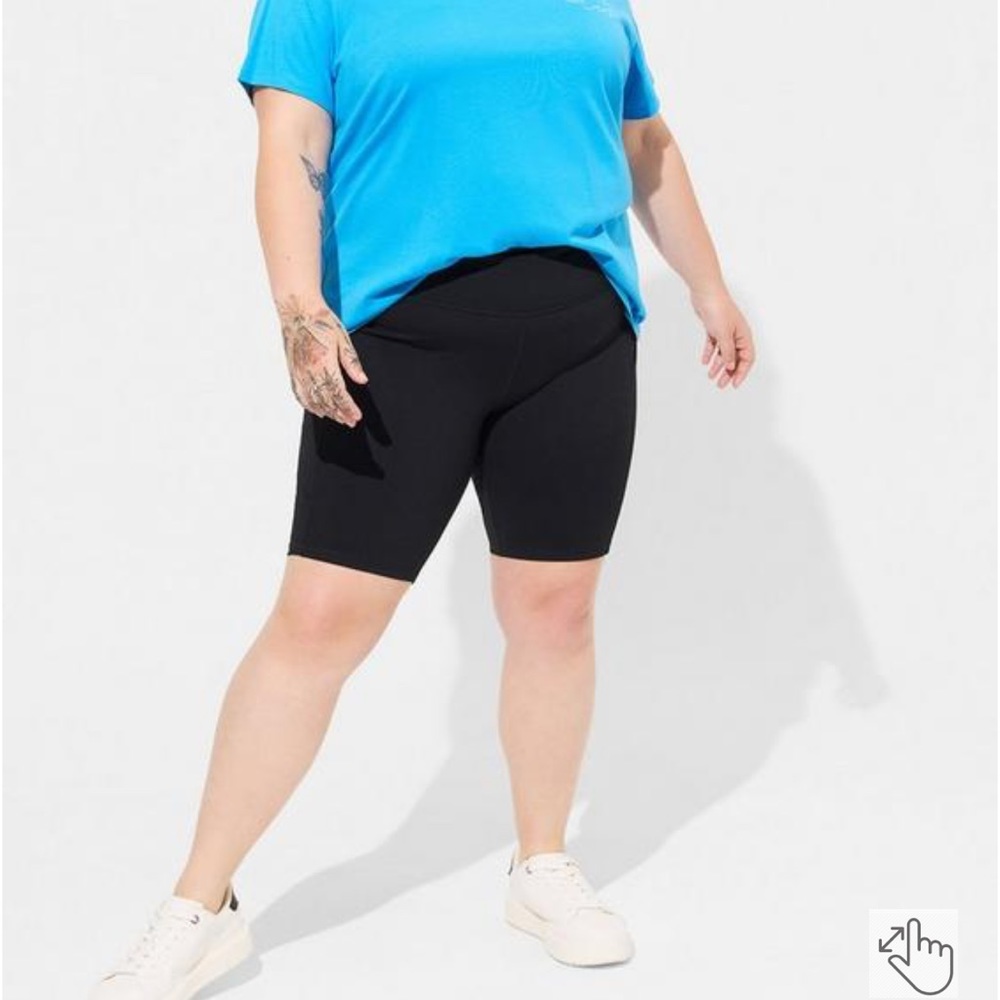 Torrid plus size performance core black bike shorts